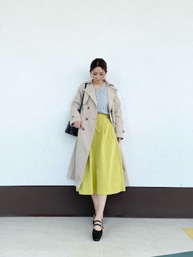 「Te chichi TERRASSE（テチチテラス）のアイテム（トレンチコート）」を使った、RISA HARADAさん（レディース・165cm）の春コーディネート