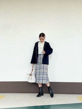 「Te chichi TERRASSE（テチチテラス）のアイテム（その他アウター）」を使った、RISA HARADAさん（レディース・165cm）の冬コーディネート