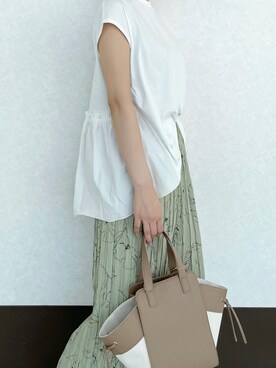 「Te chichi TERRASSE」｜「アイテム（パンツ）」を使った、RISA HARADAさん（レディース・165cm）の夏コーディネート