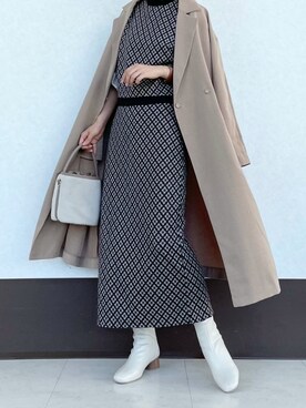 「Te chichi TERRASSE」｜「アイテム（その他アウター）」を使った、RISA HARADAさん（レディース・165cm）の秋コーディネート