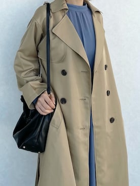 「Te chichi TERRASSE（テチチテラス）のアイテム（トレンチコート）」を使った、RISA HARADAさん（レディース・165cm）の秋コーディネート