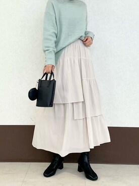 「Te chichi TERRASSE」｜「アイテム（その他）」を使った、RISA HARADAさん（レディース・165cm）の春コーディネート