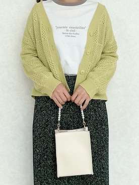 「Te chichi TERRASSE」｜「アイテム（その他）」を使った、RISA HARADAさん（レディース・165cm）の春コーディネート