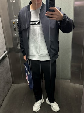 「アイテム（MA-1）」を使った、T.O. さん（メンズ・181cm・40代）の冬コーディネート