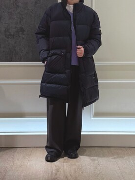 「fredy emue（フレディエミュ）のFOX混Vネックニットプルオーバー（ニット/セーター）」を使った、Hayashida さん（レディース・162cm）の冬コーディネート