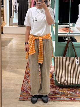 「GLOSTER（グロスター）のアイテム（パンツ）」を使った、Hayashida さん（レディース・162cm）の夏コーディネート