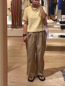 「アイテム（チノパンツ）」を使った、Hayashida さん（レディース・162cm）の夏コーディネート