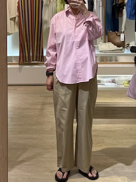 「アイテム（チノパンツ）」を使った、Hayashida さん（レディース・162cm）の夏コーディネート