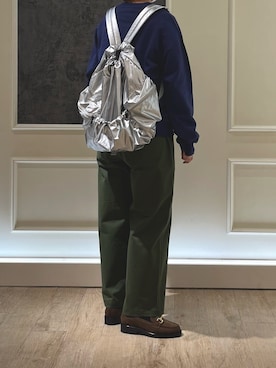 「アイテム（バックパック/リュック、シルバー系）」を使った、Hayashida さん（レディース・162cm）の冬コーディネート