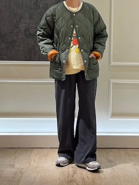 「アイテム（ダウンジャケット/コート）」を使った、Hayashida さん（レディース・162cm）の秋コーディネート