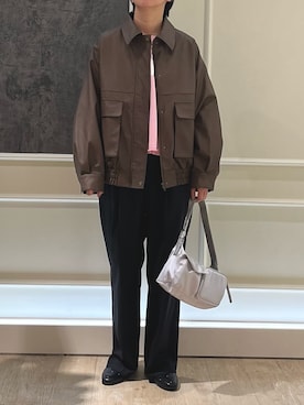 「fredy emue（フレディエミュ）のアイテム（ブルゾン）」を使った、Hayashida さん（レディース・162cm）の秋コーディネート