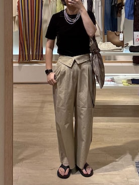 「アイテム（チノパンツ）」を使った、Hayashida さん（レディース・162cm）の夏コーディネート