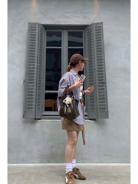 「アイテム（ソックス/靴下）」を使った、tomoさん（レディース・153cm）の秋コーディネート