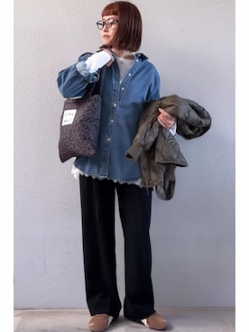 「FRAMeWORK（フレームワーク）のアイテム」を使った、tomoさん（レディース・153cm）の冬コーディネート