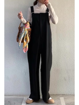 「SLOBE IENA（スローブイエナ）のアイテム（オールインワン・サロペット）」を使った、tomoさん（レディース・153cm）の冬コーディネート