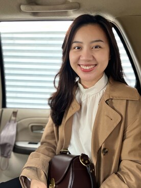 「MANGO（マンゴ）のアイテム（ジャケット/アウター）」を使った、Estherさん（レディース・157cm）の春コーディネート