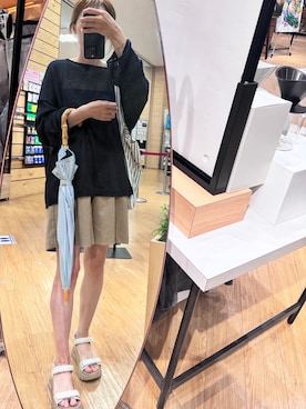 「アイテム（長傘）」を使った、ににさん（レディース・163cm）の夏コーディネート