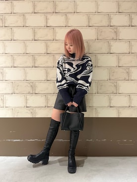「ORiental TRaffic（オリエンタルトラフィック）のアイテム（ブーツ）」を使った、ORientalTRaffic ルクア1100店さん（レディース・162cm）の冬コーディネート