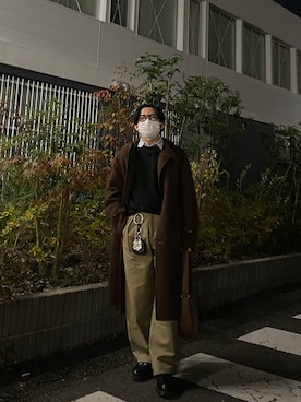 「アイテム（ダッフルコート）」を使った、yoshiさん（メンズ・160cm）の冬コーディネート