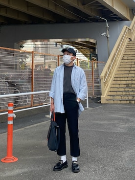 「アイテム（ポーチ）」を使った、yoshiさん（メンズ・160cm）の秋コーディネート
