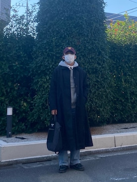 「アイテム（ステンカラーコート）」を使った、yoshiさん（メンズ・160cm）の秋コーディネート