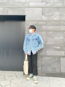 「URBAN RESEARCH（アーバンリサーチ）のアイテム（デニムジャケット）」を使った、yoshiさん（メンズ・160cm）の春コーディネート