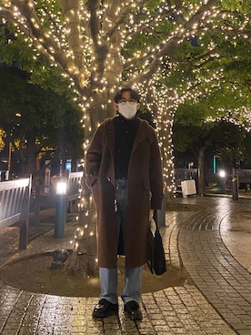 「アイテム（ダッフルコート）」を使った、yoshiさん（メンズ・160cm）の冬コーディネート