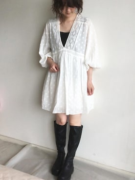 「ミニワンピ」｜こっつんこーでさん（レディース・161cm）の夏コーディネート