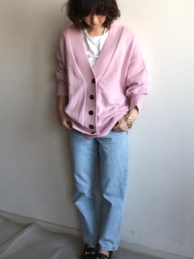 「frames RAY CASSIN（フレームスレイカズン）のアイテム（カーディガン/ボレロ）」を使った、こっつんこーでさん（レディース・161cm）の春コーディネート