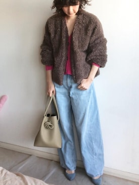 「Bleu Bleuet（ブルーブルーエ）のアイテム（ノーカラーコート）」を使った、こっつんこーでさん（レディース・161cm）の秋コーディネート