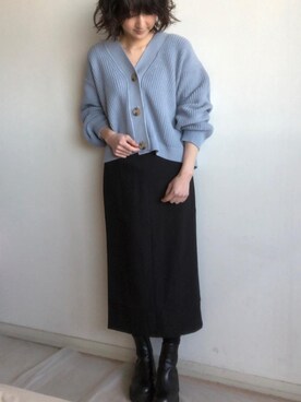 「H&M（エイチ・アンド・エム）のアイテム（カーディガン/ボレロ）」を使った、こっつんこーでさん（レディース・161cm）の冬コーディネート