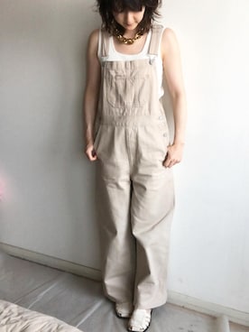 「GUコーデ」｜「アイテム（オールインワン・サロペット）」を使った、こっつんこーでさん（レディース・161cm）の夏コーディネート