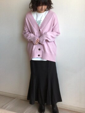 「frames RAY CASSIN（フレームスレイカズン）のアイテム（カーディガン/ボレロ）」を使った、こっつんこーでさん（レディース・161cm）の冬コーディネート