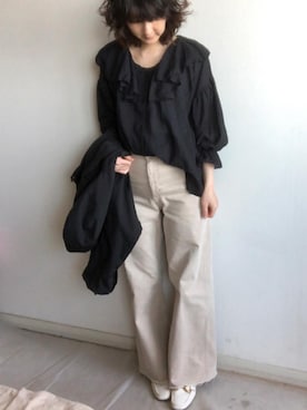 「ごきげんウィーク」｜「アイテム（マウンテンパーカー）」を使った、こっつんこーでさん（レディース・161cm）の春コーディネート