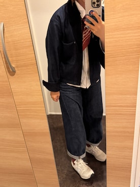 「GU（ジーユー）のアイテム（ストール/ショール）」を使った、Judyさん（レディース・155cm）の秋コーディネート