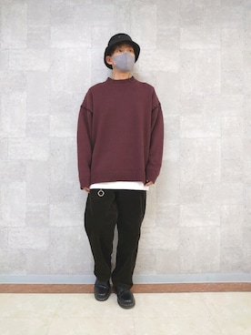 「UNIQLO（ユニクロ）のワイドフィットテーパードコーデュロイパンツ セットアップ可能（その他パンツ）」を使った、キヨキヨさん（メンズ・167cm）の秋コーディネート