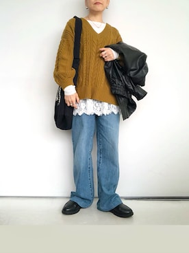 「アイテム（ブルゾン）」を使った、SACHIさん（レディース・150cm）の秋コーディネート