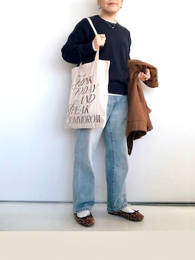 「アイテム（バレエシューズ）」を使った、SACHIさん（レディース・150cm）の秋コーディネート