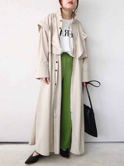 Sachi Hanneのノーカラーコートを使ったコーディネート Wear