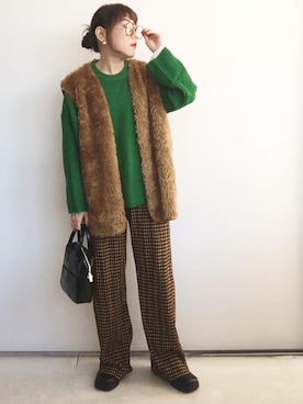 「CLEA（クレア）のアイテム（リング）」を使った、SACHIさん（レディース・150cm）の秋コーディネート