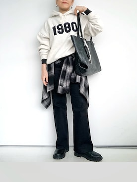 「アイテム（リング）」を使った、SACHIさん（レディース・150cm）の秋コーディネート