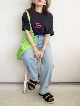 「WC（ダブル シー）のアイテム（トートバッグ）」を使った、SACHIさん（レディース・150cm）の夏コーディネート