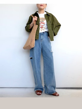 「IAMUSE（アイアミューズ）のアイテム」を使った、SACHIさん（レディース・150cm）の春コーディネート