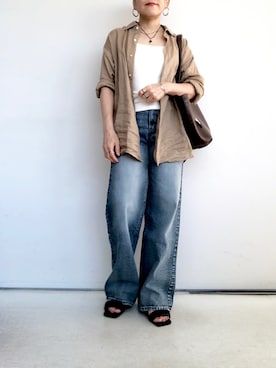 「JEANASIS（ジーナシス）のアイテム」を使った、SACHIさん（レディース・150cm）の秋コーディネート