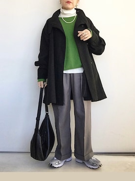 「FREAK'S STORE（フリークスストア）のアイテム（ピアス（両耳用））」を使った、SACHIさん（レディース・150cm）の冬コーディネート