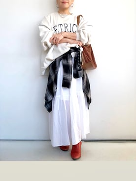 「アイテム（チャーム）」を使った、SACHIさん（レディース・150cm）の秋コーディネート