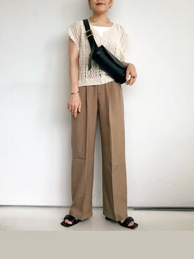 「アイテム（スラックス）」を使った、SACHIさん（レディース・150cm）の夏コーディネート