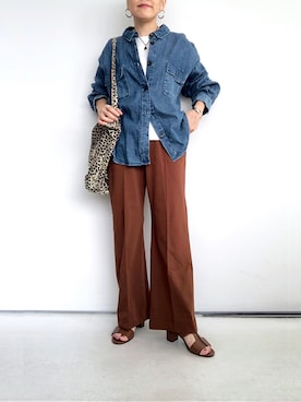 「アイテム（サンダル）」を使った、SACHIさん（レディース・150cm）の秋コーディネート