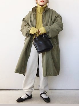 「nugu」｜「アイテム（モッズコート）」を使った、SACHIさん（レディース・150cm）の冬コーディネート