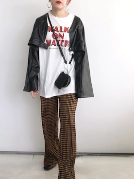 「秋トレンド2021」｜「アイテム（ステンカラーコート）」を使った、SACHIさん（レディース・150cm）の秋コーディネート
